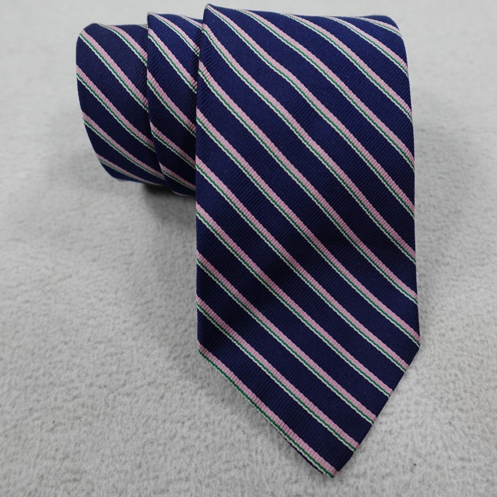 Vintage Dooney and Bourke Repp Tie Mens Blue Striped Necktie Silk Designer